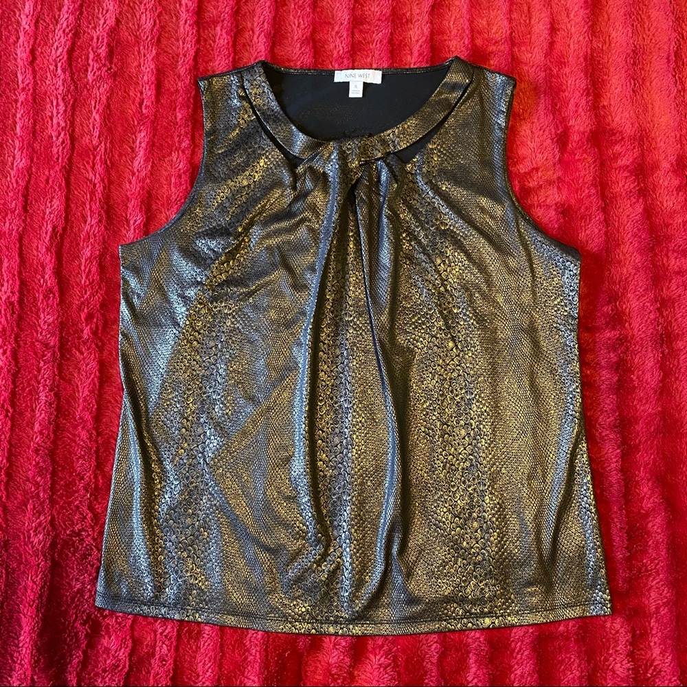NINE WEST Shimmery Tank w/Cutout Detail